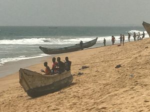 Fisherman boats in Togo