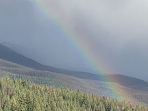 Rainbow in Jasper Canada